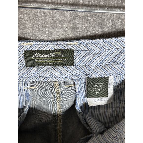 Eddie Bauer Capri Jeans Womens Size 14 Blue Denim Trouser Style Pockets Stretch - Picture 3 of 7